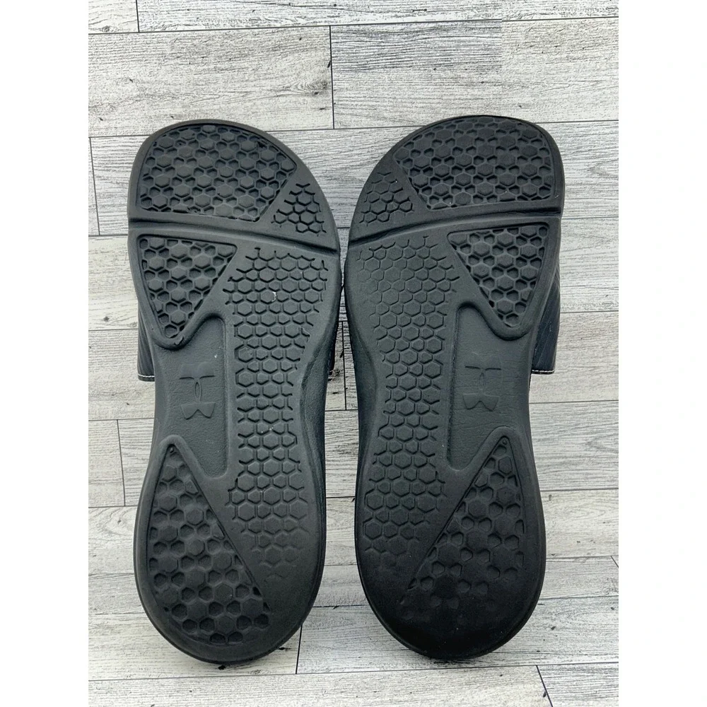 Under Armour Ignite V Mens Black White Slide Sandals 1248165-002 Size 9